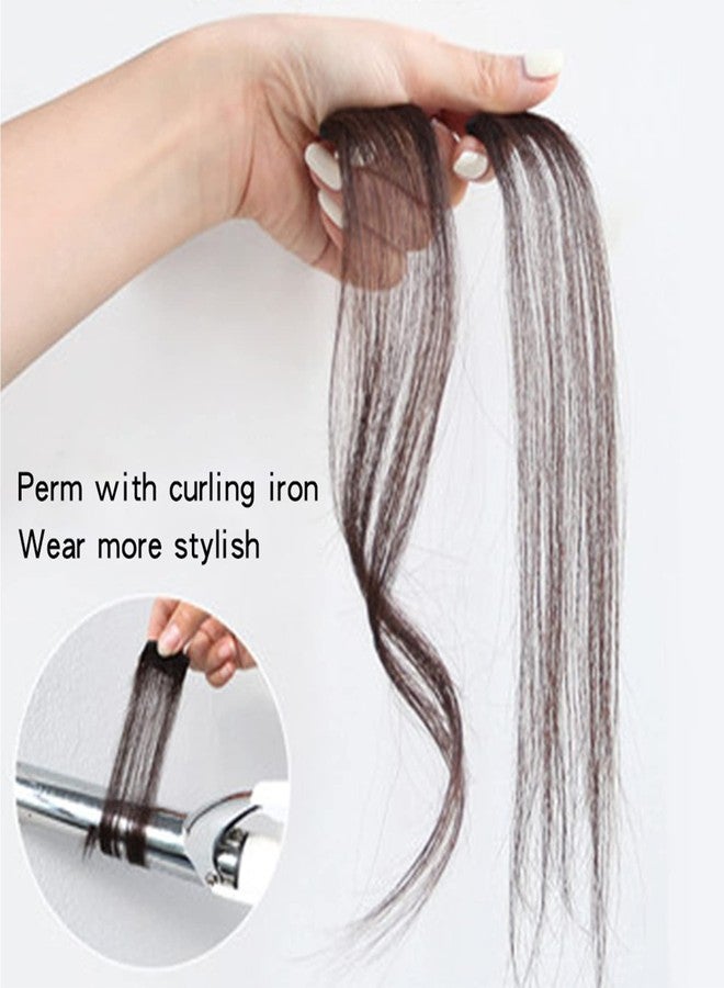 BLUSHIA 2 PCS Long Side Air Bangs, Natural Black False Fringe Bang, Wavy Curly Clip in Bangs Thin Air Hair Bangs Synthetic Dragon Beard Bangs Hair Extensions for Women Girls - Image 5