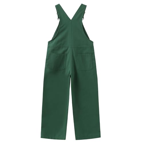 GRANDWISH Boys Canvas Bib Overalls Kids Green Overalls 10 - Image 3