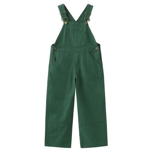 GRANDWISH Boys Canvas Bib Overalls Kids Green Overalls 10 - Image 1