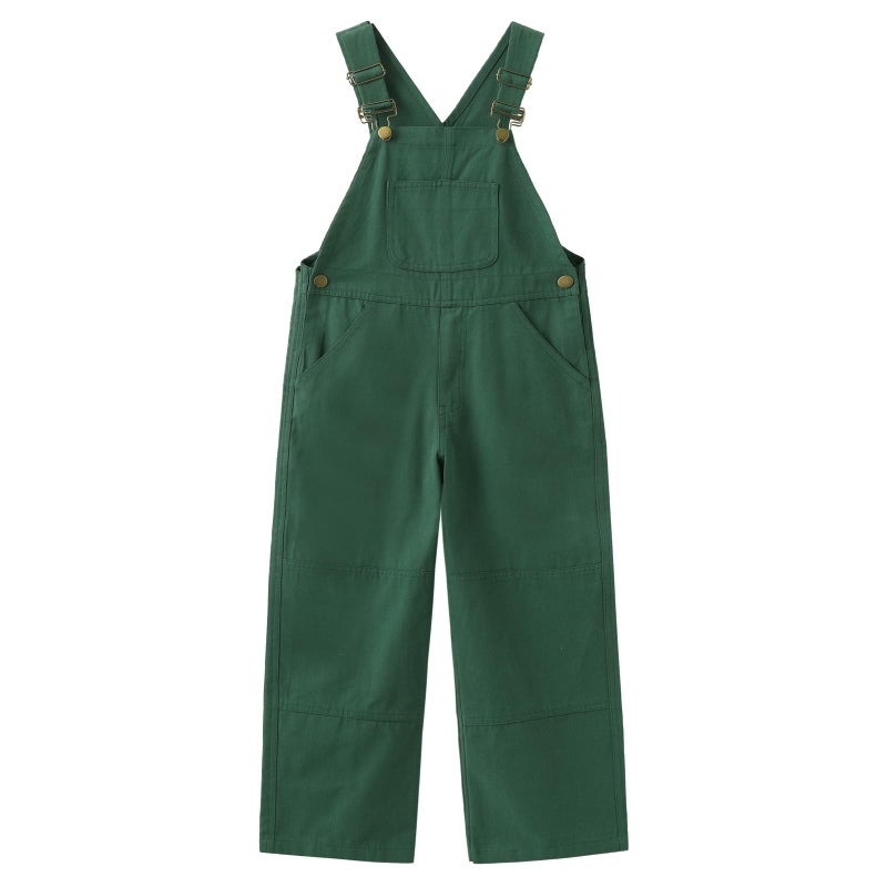 GRANDWISH Boys Canvas Bib Overalls Kids Green Overalls 10 - Image 2