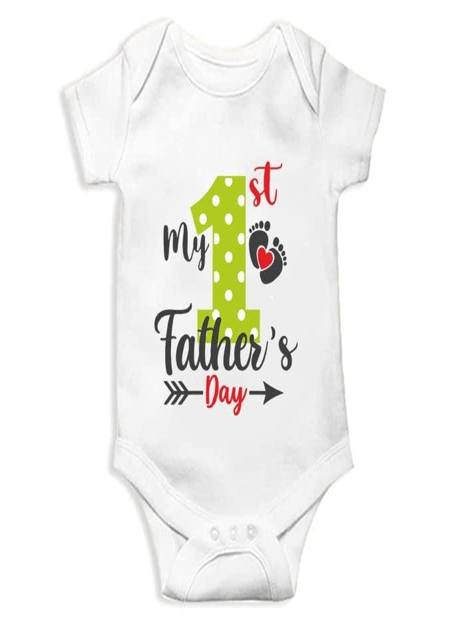 Mott2 Father's Day Special Unisex Baby Romper - DE04(White, 3-6 Months) - Image 1