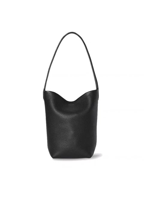 The Row Large Capacity Lychee Tot Bag Black Medium