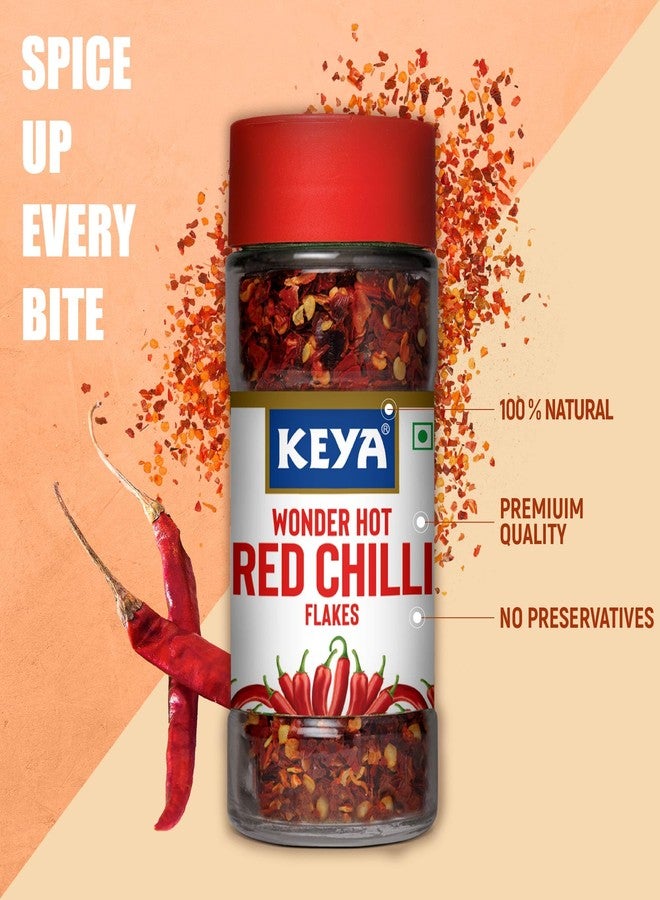 Keya Red Chilli Flakes | Dry Red Chilli Flakes Seasonings | Aromatic Spicy Dried Pizza Pasta Seasoning | Zero added Colours, Fillers, Additives & Preservatives | 100% Natural | 40gm - Image 3