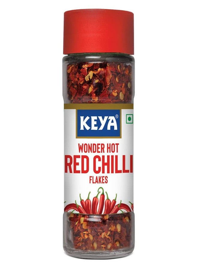 Keya Red Chilli Flakes | Dry Red Chilli Flakes Seasonings | Aromatic Spicy Dried Pizza Pasta Seasoning | Zero added Colours, Fillers, Additives & Preservatives | 100% Natural | 40gm - Image 1