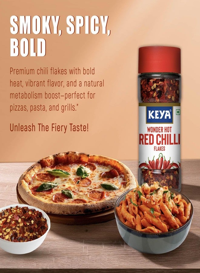 Keya Red Chilli Flakes | Dry Red Chilli Flakes Seasonings | Aromatic Spicy Dried Pizza Pasta Seasoning | Zero added Colours, Fillers, Additives & Preservatives | 100% Natural | 40gm - Image 4