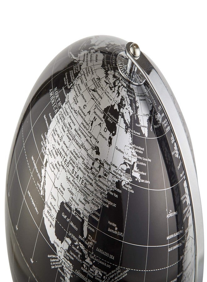 ANNOVA Metallic World Globe Black - Educational/Geographic/Modern Desktop Decoration - Stainless Steel Arc and Base/Earth World - Metallic Black - for School, Home, and Office (10-Inch) - Image 3