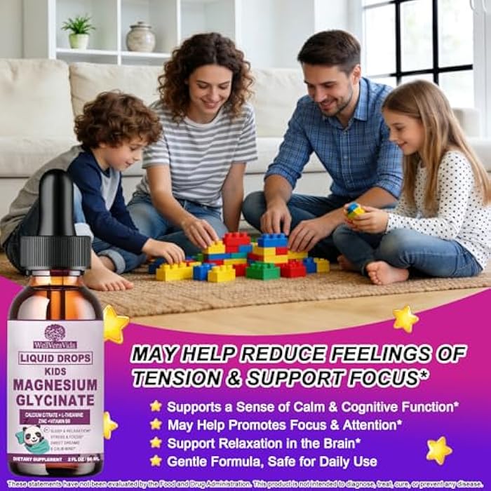 WellVeraVida Magnesium Glycinate Liquid for Kids & Adults, Magnesium Glycinate 200/100mg with Calcium, L-theanine, Vitamin B6 Zinc for Restful Sleep,Brain & Focus, High Absorption Magnesium Bisglycinate Supplement - Image 4