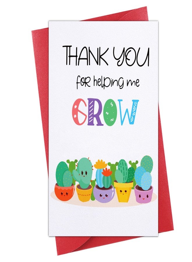 FLYAB Teacher Appreciation Gift Card - Thank You for Helping Me Grow Card with Envelope Teachers Thank You Gift from Students Teacher Appreciation Retirement Gifts for Women Men Teachers - Image 1