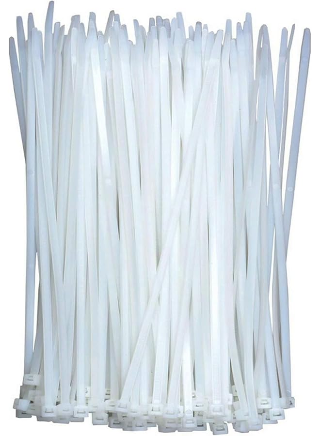 PROMASS Cable Ties White (100 Pack), Heavy Duty Zip Wire Ties for Office, Household, Outdoor, and DIY Projects – Self-Locking Nylon Plastic Ties for Cord Management, (250mm x 3.6mm) 