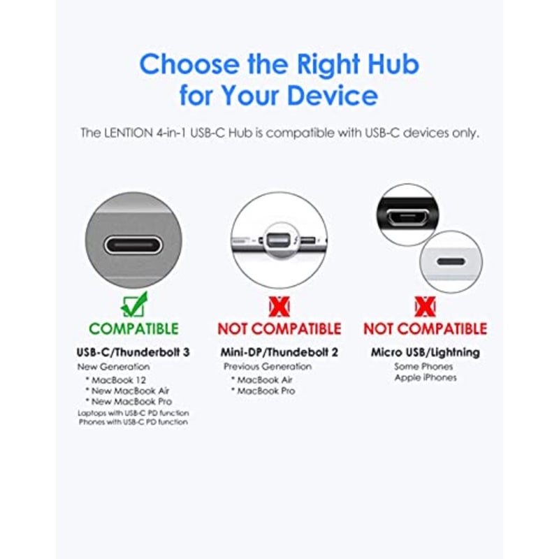 USB C Hub 4-in-1 with 100W PD, Type-C Multiport Adapter for 2016-2026 MacBook Pro/Air M1-M5,iPad, Surface, ChromeBook, Aluminum Travel Hub for iPhone 15-17 (C13 - Image 4