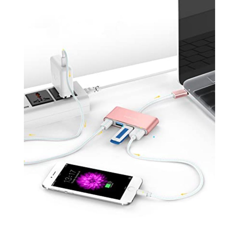 USB C Hub 4-in-1 with 100W PD, Type-C Multiport Adapter for 2016-2026 MacBook Pro/Air M1-M5,iPad, Surface, ChromeBook, Aluminum Travel Hub for iPhone 15-17 (C13 - Image 3