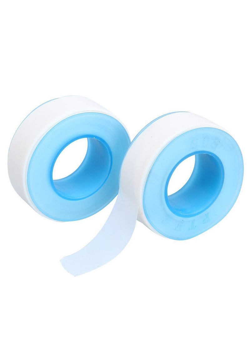 2pcs شريط تيفلون ، شريط ختم الخيط ، شريط ختم PTFE للأنابيب ، شريط ختم لتسرب خيوط الأنابيب ، شريط ختم لأنابيب المياه مع مفاصل الأنابيب الخيطية ، 18mm X 0.2mm X 25m (أبيض)  - Image 2