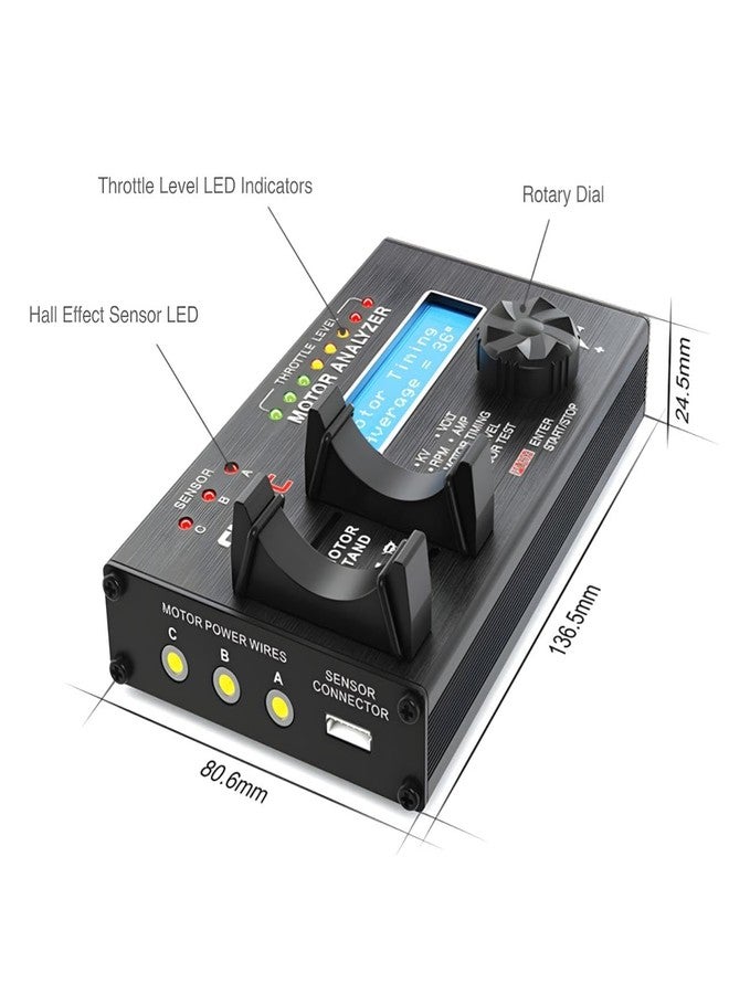 SkyRC Brushless Motor Analyzer: Motor KV, RPM, Timing Measurement, Hall Sensor Check, Brushless Motor Tester with 2x16 Characters LCD - Ideal for RC Hobby - Image 2
