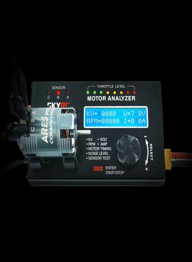 SkyRC Brushless Motor Analyzer: Motor KV, RPM, Timing Measurement, Hall Sensor Check, Brushless Motor Tester with 2x16 Characters LCD - Ideal for RC Hobby - Image 4