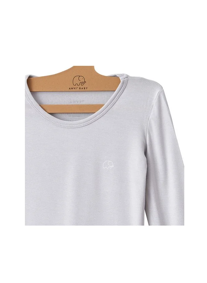 Anvi Baby Bamboo Spandex Pajama 2T- Grey