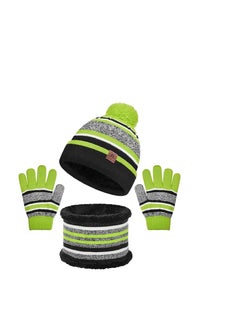 KASTWAVE Kids Warm Beanie Hat Scarf Gloves Set 3 in 1 Thermal Knit Hat Scarf Gloves Set Winter Accessories Sets Snood Scarf Gloves Set with Double Layer Fleece Lining Boys Girls  - Image 2