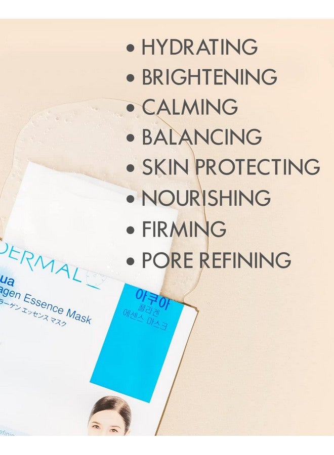 DERMAL 16 Combo Pack A Collagen Essence Korean Face Mask - Hydrating & Soothing Facial Mask With Panthenol - Hypoallergenic Self Care Sheet Mask For All Skin Types - Natural Home Spa Treatment Masks - Image 2