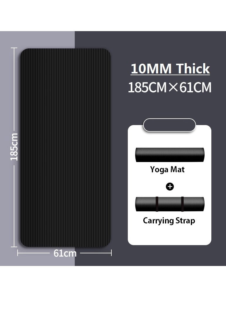 Generic - Anti-Tear 10MM Thick Yoga Mat Exercise Mat With Carrying Strap - Image 1