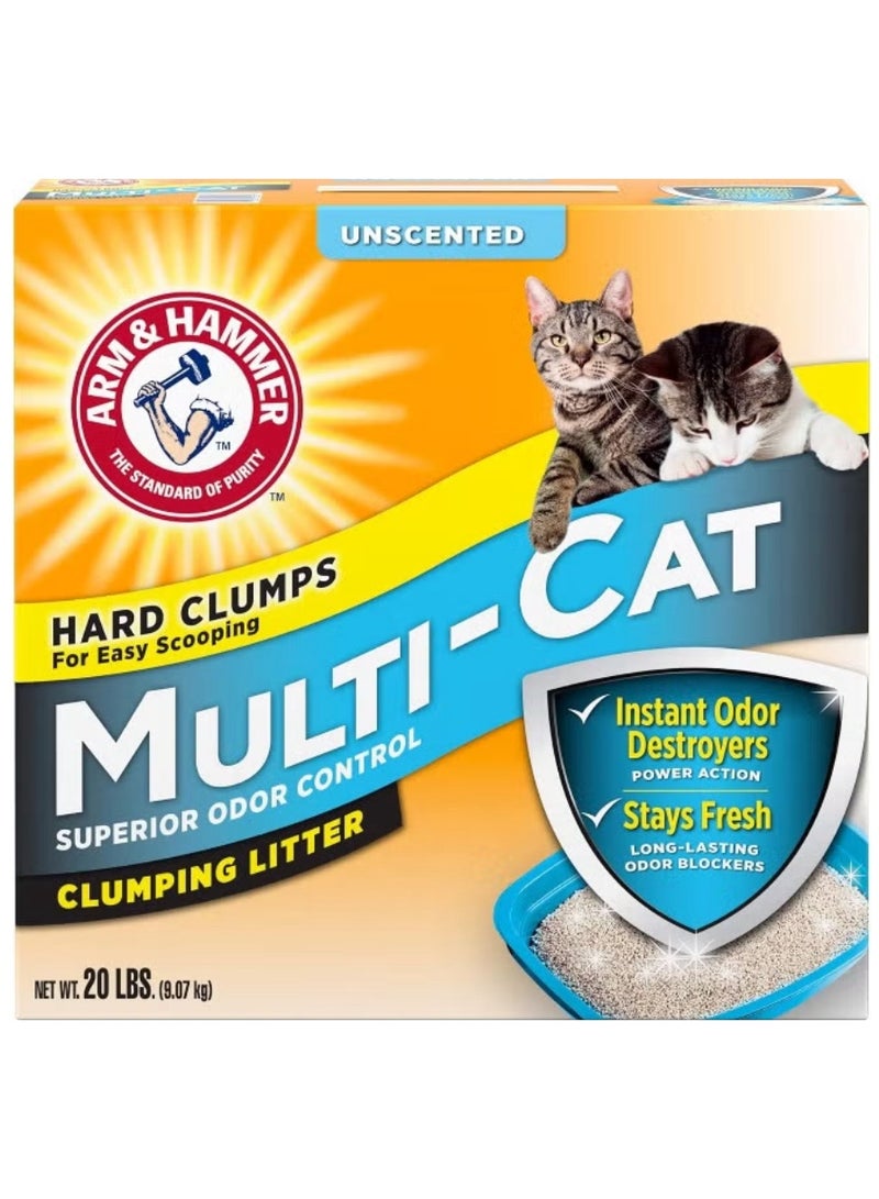 Arm & Hammer Unscented Multi-Cat Superior Odor Control Clumping Litter 9.07kg