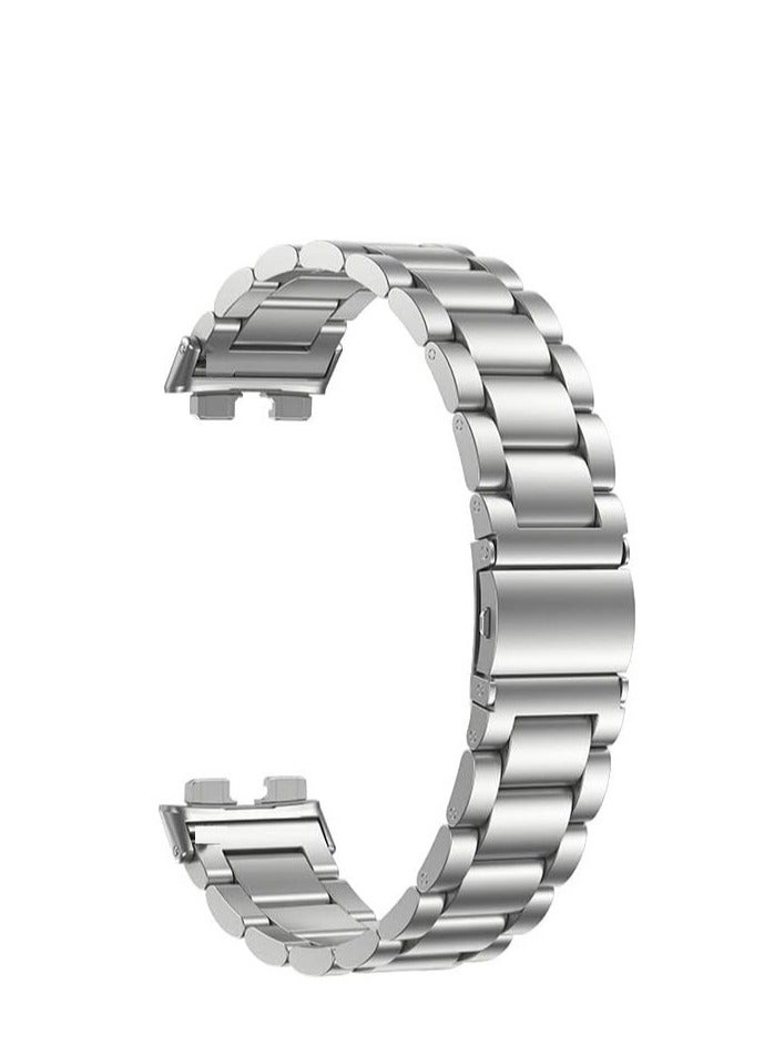 حزام معدني متوافق مع هواوي باند 9، سوار بديل من الفولاذ المقاوم للصدأ مع مشبك قابل للطي فضى - Image 1