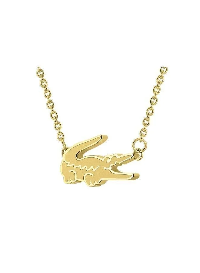 Lacoste  Crocodile Collection Chain Bracelet For Women In Yellow Gold With A Crocodile-Shaped Charm - 2040047 for Women | Best Price UAE