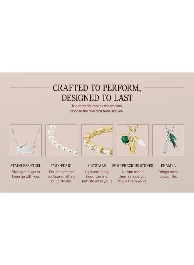 Lacoste  Crocodile Collection Chain Bracelet For Women In Yellow Gold With A Crocodile-Shaped Charm - 2040047 for Women | Best Price UAE