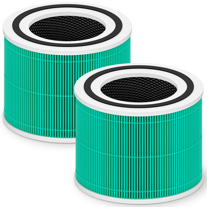 PETOX Core 300 Toxin Absorber Replacement Filter for LEVOIT Core 300 Core 300-P Core 300S Core 300S-P Vortex Air Air Purifier, 3-in-1 High-Efficiency Activated Carbon, Core 300-RF-TX, 2 Pack, Green - Image 1