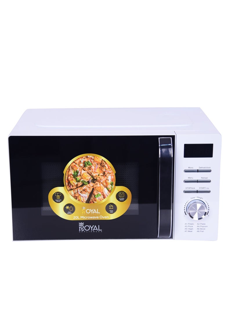 Royal Appliances Digital Microwave Oven 20 Liters, 700 Watts, 5 Power Leves, 60 min Timer, Child Safety-Lock, Cooking End Signal, Easy Pull Chrome Handle, Grey, RA-20XDG4 - Image 3