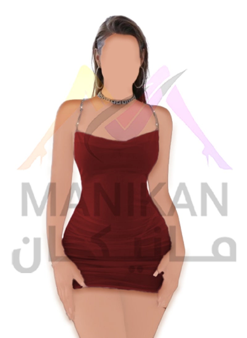 MANIKAN MANIKAN Women's lingerie Short made of tulle with an elegant X-shaped chain design on the back  - Image 1