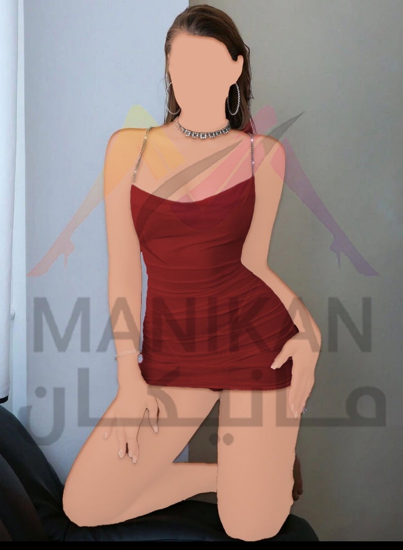 MANIKAN MANIKAN Women's lingerie Short made of tulle with an elegant X-shaped chain design on the back  - Image 3