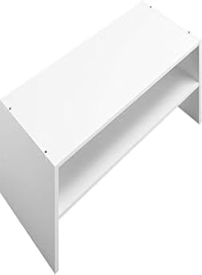 Large wooden stand with 2 floors, white size 80 * 30 * 30 