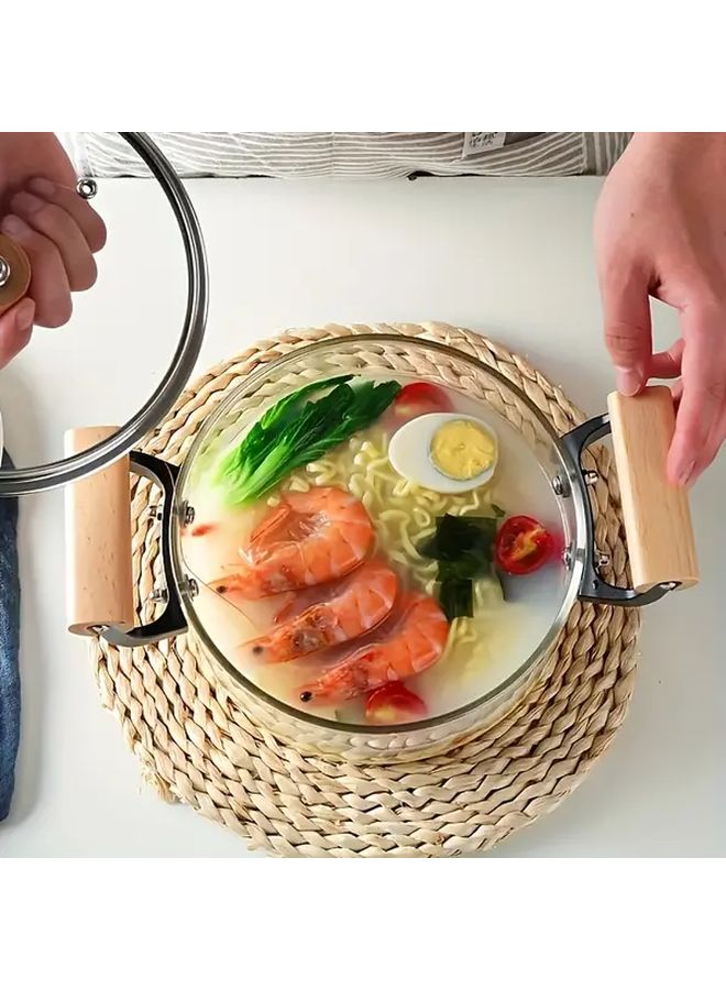 2.5L High Borosilicate Glass Cooking Pot With Wooden Handle For Stovetop - Image 4