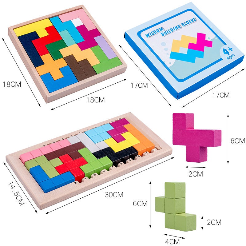 Wooden Early Education Building Blocks Plane Three-Dimensional Block Puzzle Parent-Child Interactive Enlightenment Development Logical Thinking Toys - Image 5