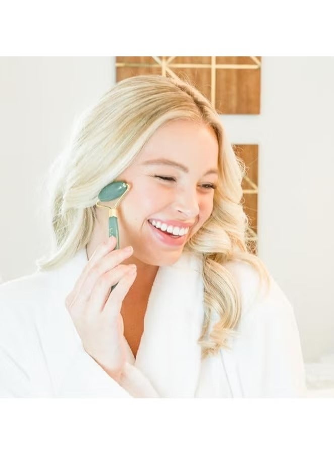 2-Piece Jade Roller & Gua Sha Set，Face Roller and Gua Sha Facial Tools for Skin Care Routine and Puffiness, Self Care Gift for Men Women - Green - Image 4