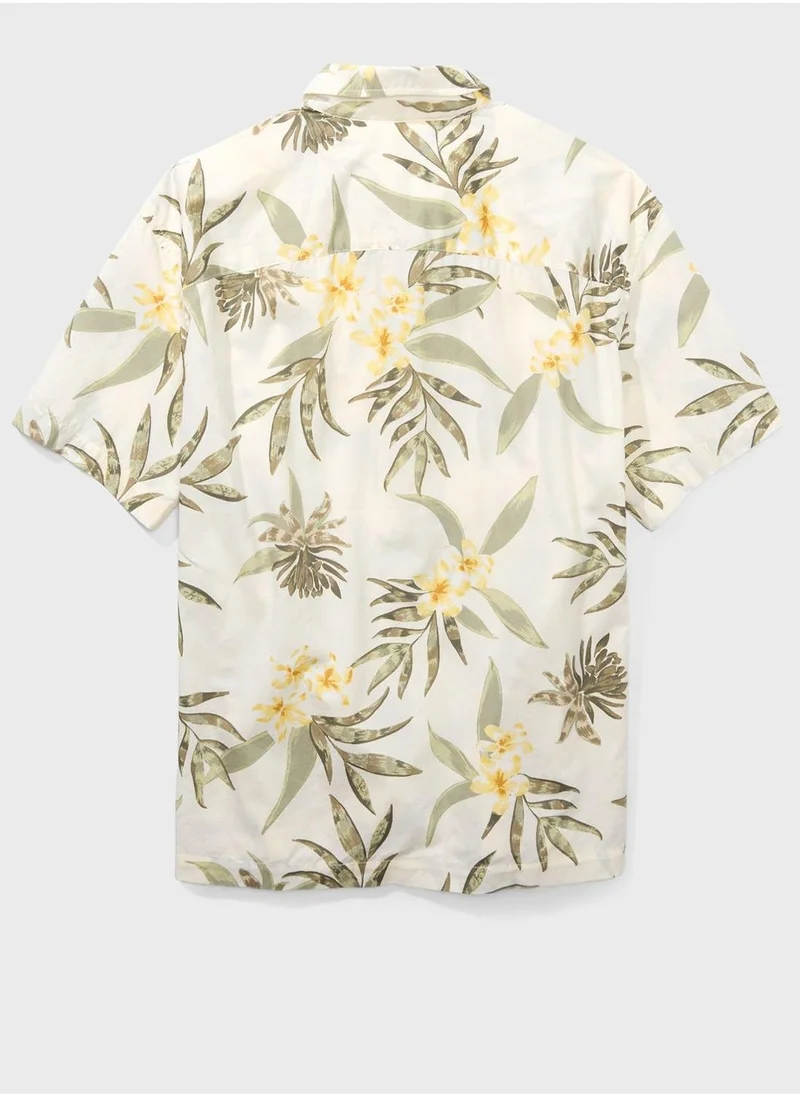 American Eagle Tropical Print Regular Fit Poolside Shirt