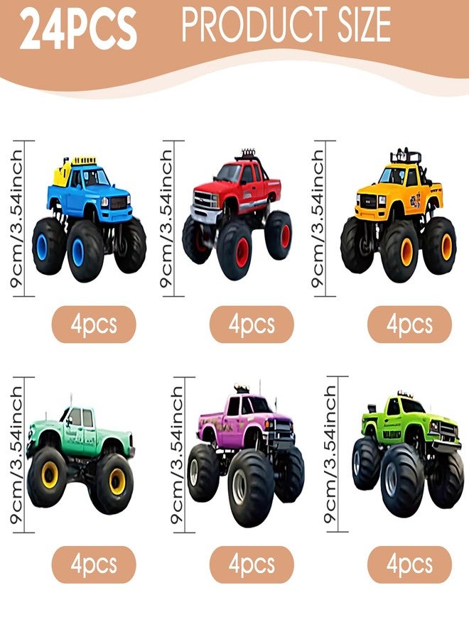HiToJY 24Pcs Monster Truck Cupcake Toppers Picks Monster Car Theme Birthday Party Decorations Boys Girls Baby Shower Kids Birthday Party Cake Decorations Supplies - Image 2
