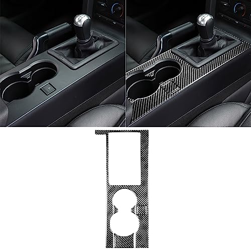 NVCNX Real Premium Carbon Fiber Compatible with Ford Mustang GT Shelby 20052009 2006 2007 2008 Center Console Gear Shift Box Panel Cup Holder Cover Sticker Decal Interior Trim Car Accessories Black - Image 1