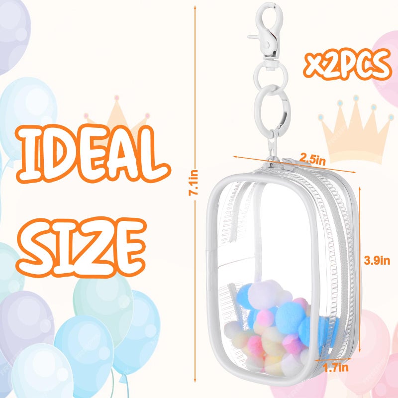 ميتي رين Mity rain 2PCS Clear Figure Display Bag with Keychain for Sonny Baby, Blind Box Display Case, Great Carrying Case Gift for Mini Figure/Doll Collectors - Image 3