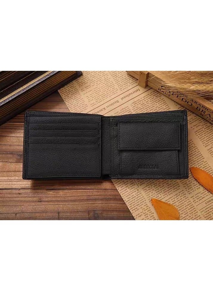 JINBAOLAI Classic Short Genuine Leather Men Wallets Fashion Coin Pocke - Image 2