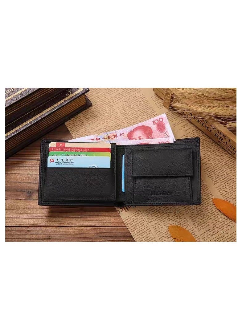 JINBAOLAI Classic Short Genuine Leather Men Wallets Fashion Coin Pocke - Image 4