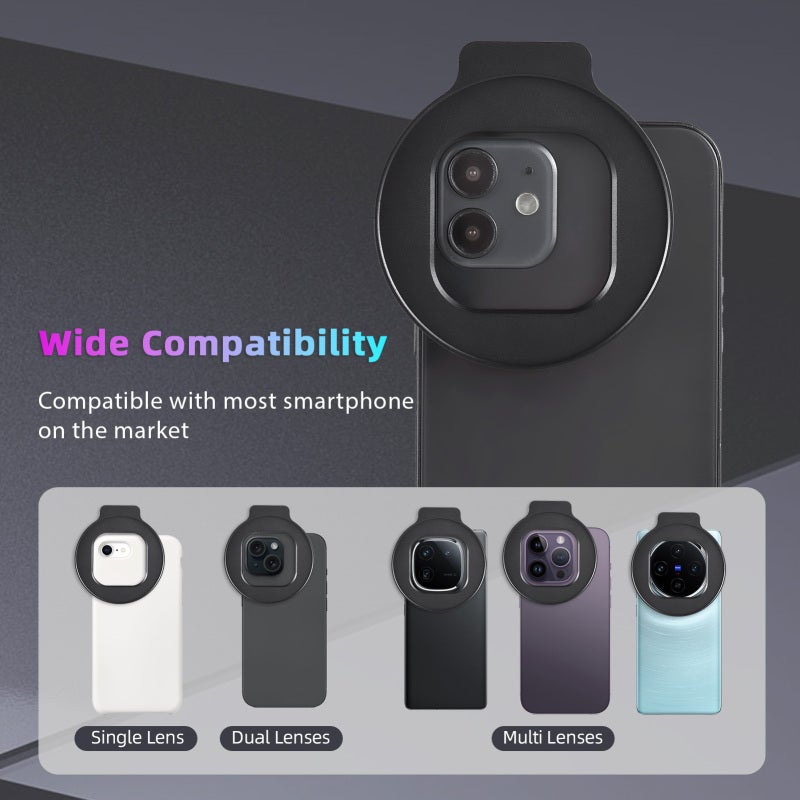 Phone Filter Mount: 67mm Aluminum Alloy Clip With Rotating Lock Knob, Cold Shoe Mount - Wide Compatibility For ND, CPL, UV Filters For Smartphone Photography - Image 3