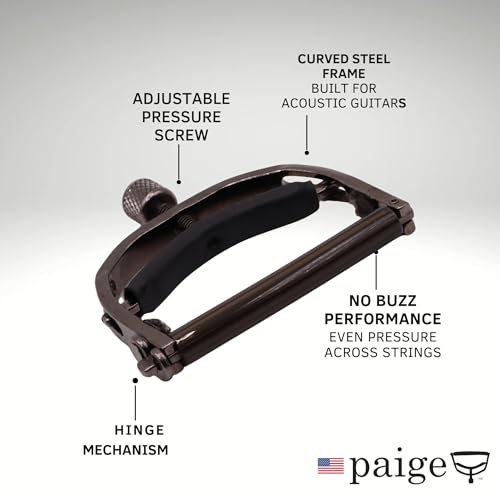 PAIGE Guitar Capo for Acoustic Guitar 6 String – Premium Capo for Acoustic | Easy-Adjust Capo for 6 String Guitar | Ultra Thin, Buzz-Free Design | Ideal Guitar Capo for Acoustic Players - Image 2