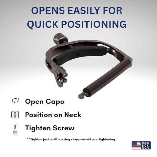 PAIGE Guitar Capo for Acoustic Guitar 6 String – Premium Capo for Acoustic | Easy-Adjust Capo for 6 String Guitar | Ultra Thin, Buzz-Free Design | Ideal Guitar Capo for Acoustic Players - Image 3