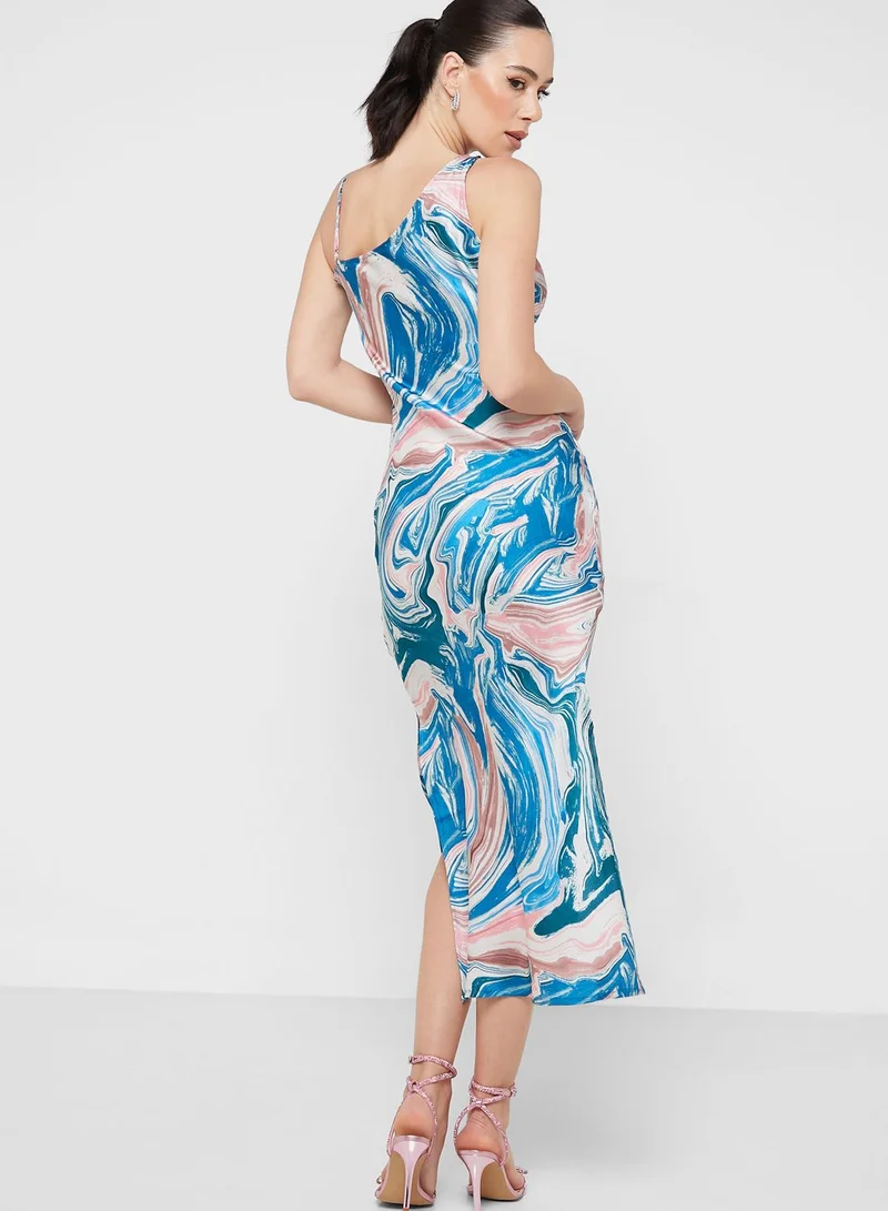 QUIZ Satin Printed Dress