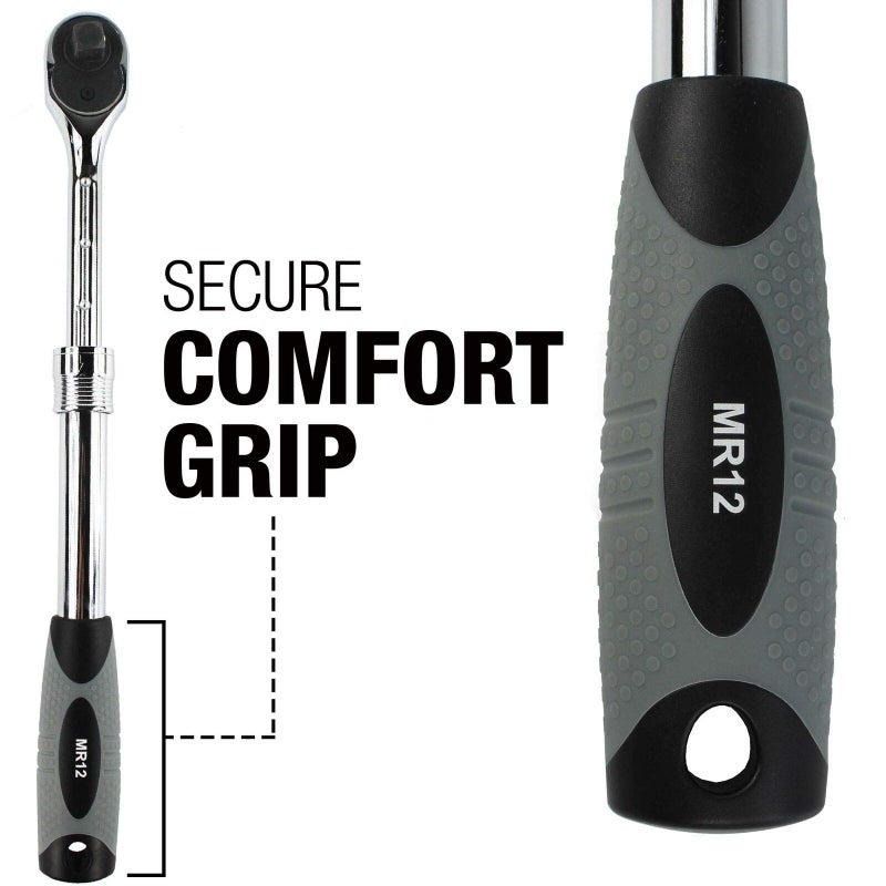 E-Z Red EZRED MR482 Extendable Ratchet Three Piece Set, Grey/Black - Image 4