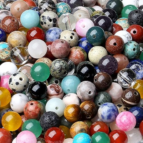 LAIDANLA Multicolor 100PCS 6mm Round Natural Stone Beads for DIY Jewelry Making - Image 1