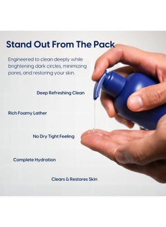 Strive Deep Hydrating Mens Face Wash Facial Cleanser Mens Skin Care Fragrance Free Clear Skin Refreshing With Aloe Vera Hyaluronic Acid & Niacinamide For All Skin Types 200Ml  - Image 3