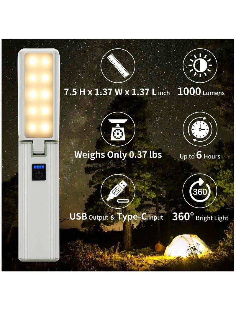 Foldable Camping Lantern Light Flashlight, Rechargeable 1000 LM, 2000mAh, Dimmable Camping Lantern Flashlight, Camping Essentials, IPX4 Waterproof LED Lantern, Camping Light For Hiking, Power Outages - Image 2