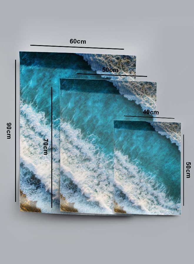 LOWHA Poster Painting Art With Four Separate Pieces Of Double-Sided Stickers Ocean Wave Top View For Home Bedroom Living Room And Office Decor  - Image 4