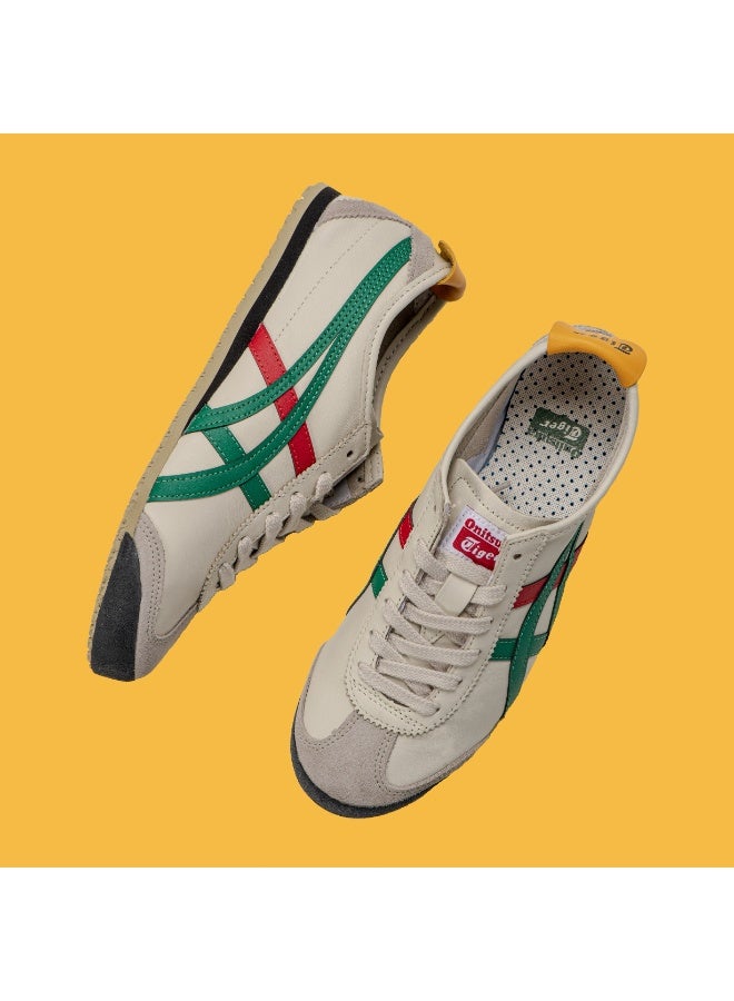 Onitsuka Tiger Mexico 66 Classic Sneakers , Cream with Green and Red Stripes - Image 2